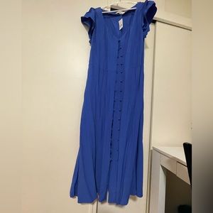 LOFT cobolt blue button down dress